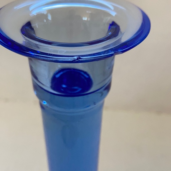 Bohemia Glass Czech blue candlestick - Picture 2 of 11
